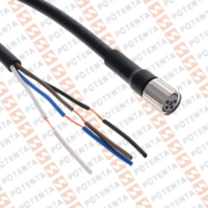 Cable Conector hembra, 5m, m8-4p recto, pvc, ip67, Omron