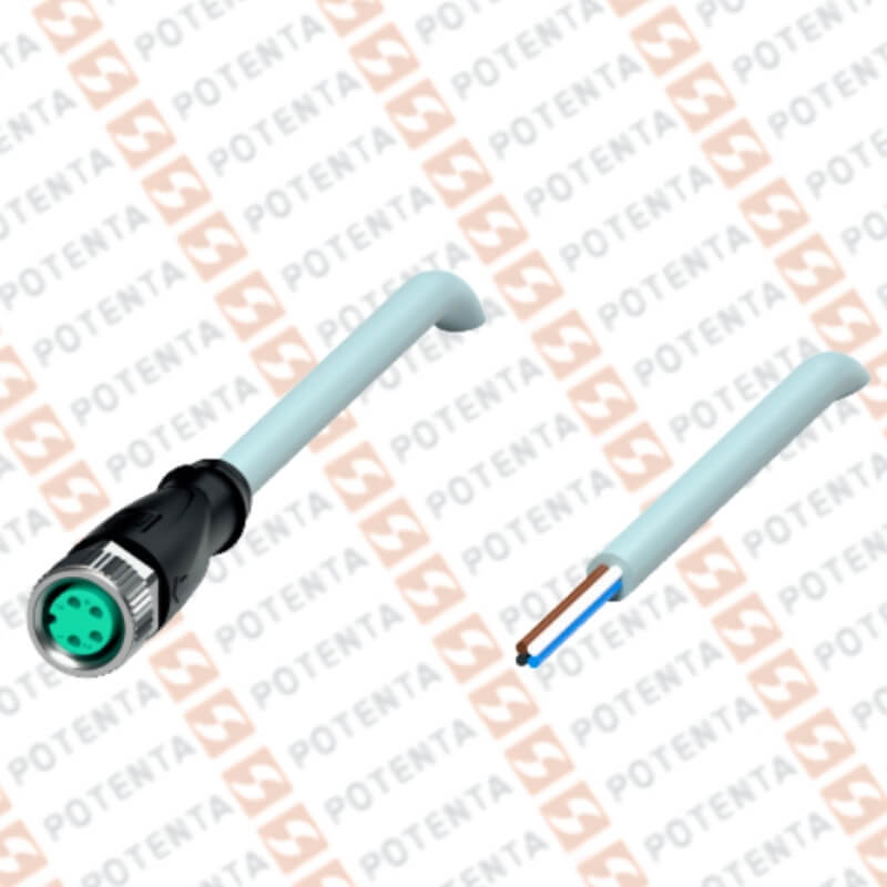 Cable Conector hembra, 5m, m8-4p recto, pur, ip68, P+F