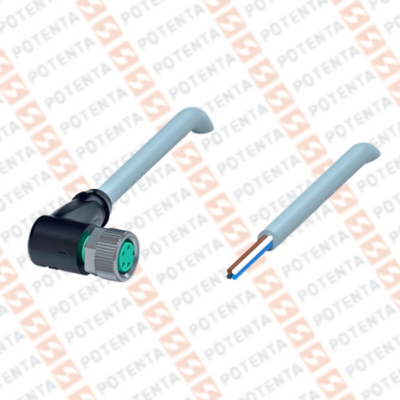 Cable Conector hembra, 5m, m8-4p codo, pur, ip68, P+F