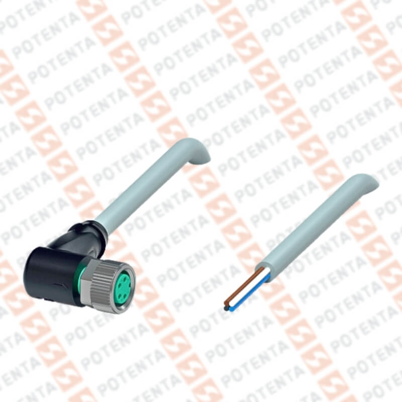 Cable Conector hembra, 10m, m8-4p codo, pvc, ip68, P+F