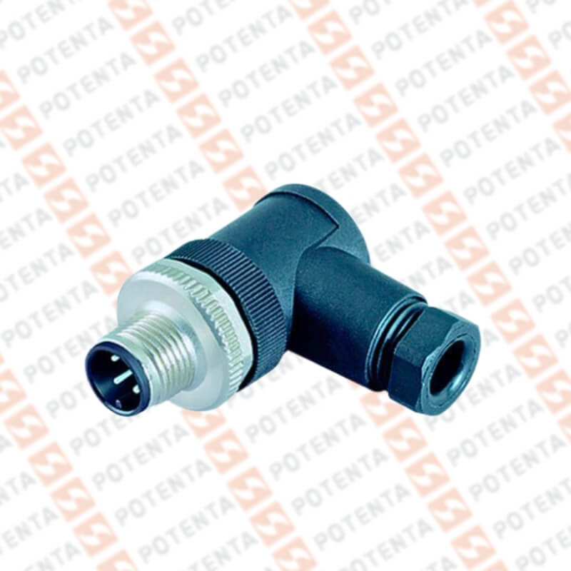 Conector armable macho, m12-4p codo, plastico, ip67, P+F