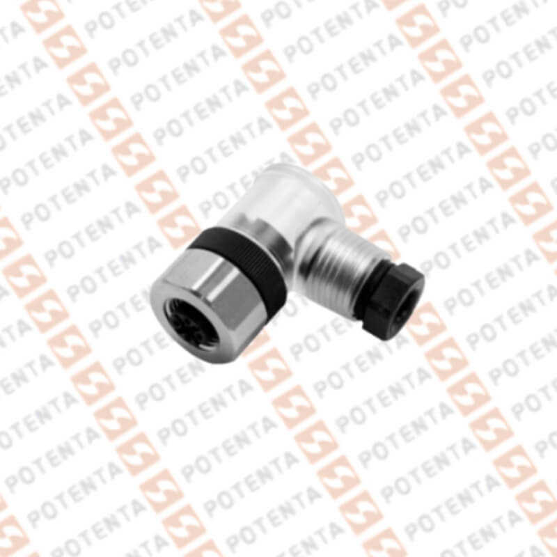 Conector armable hembra, m12-4p codo, plastico, ip67, P+F