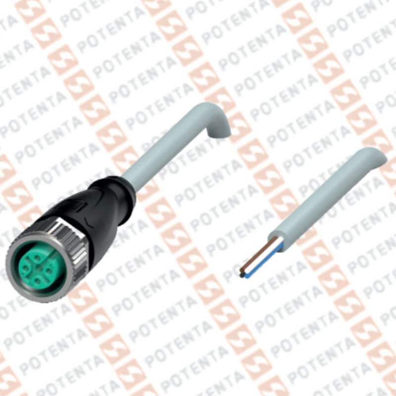 Cable Conector hembra, 5m, m12-4p recto, pur, ip69, P+F