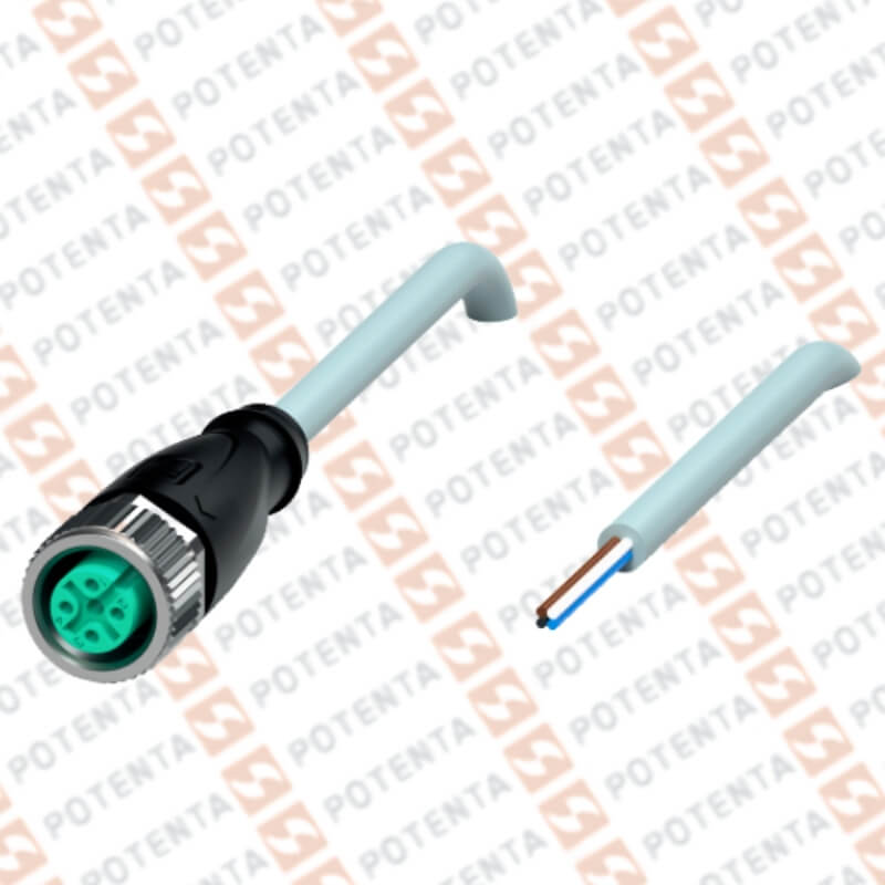 Cable Conector hembra, 10m, m12-4p recto, pur, ip69, P+F