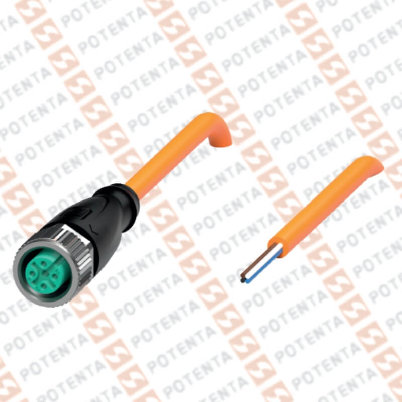 Cable Conector hembra, 5m, m12-4p recto, 150°C, ip69, P+F