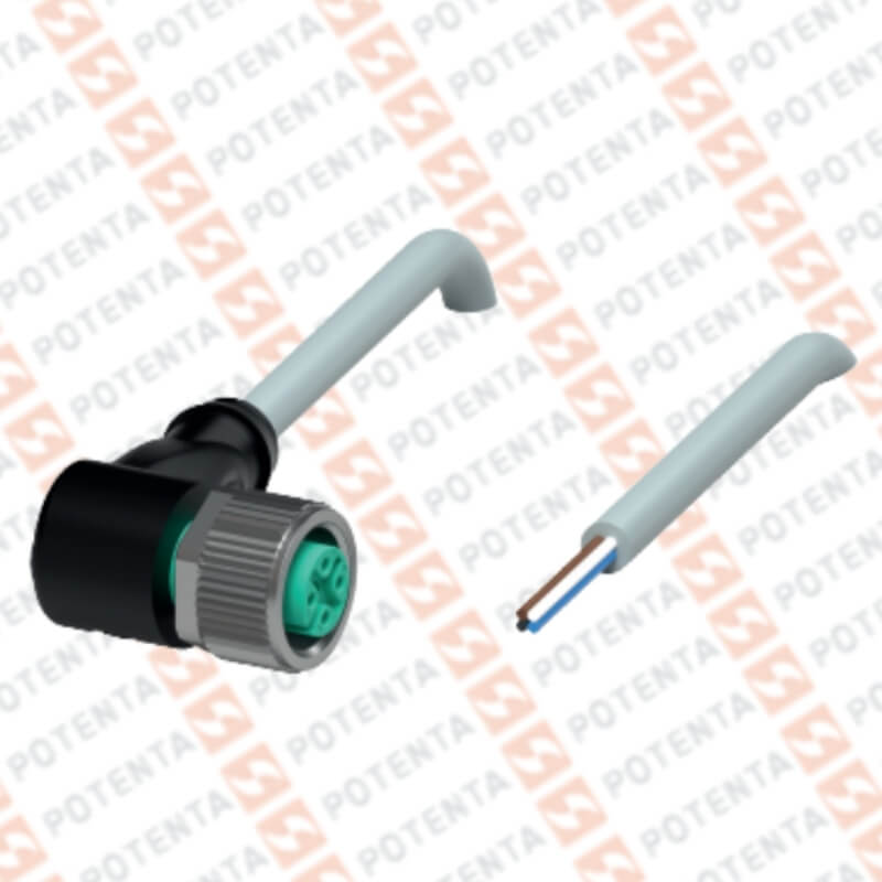 Cable Conector hembra, 20m, m12-4p codo, pur, ip69, P+F