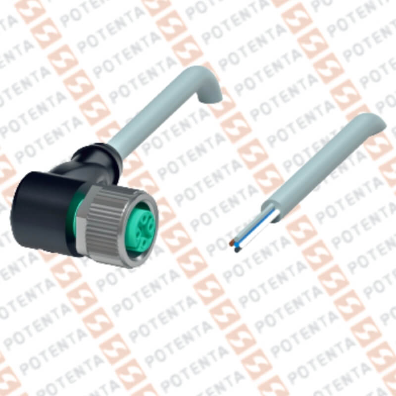 Cable Conector hembra, 5m, m12-5p codo, pur, ip69, P+F