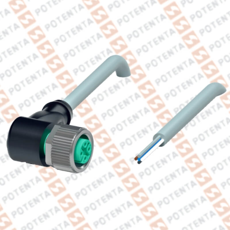 Cable Conector hembra, 10m, m12-5p codo, pur, ip69, P+F