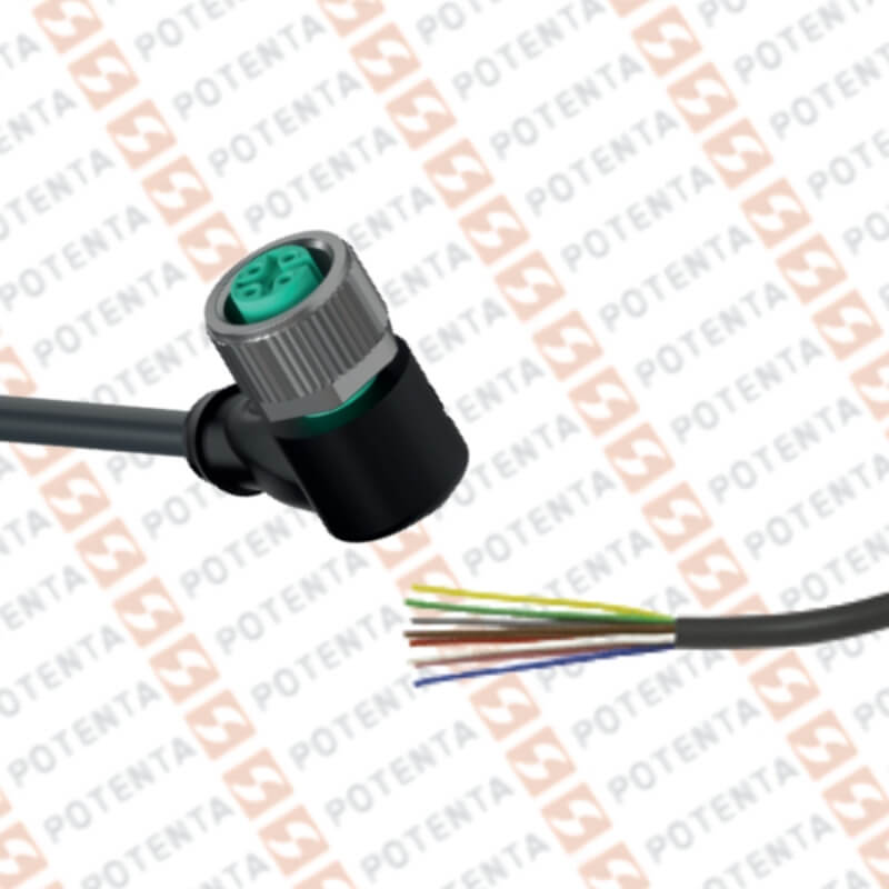 Cable Conector hembra, 5m, m12-8p codo, pur, ip69, P+F
