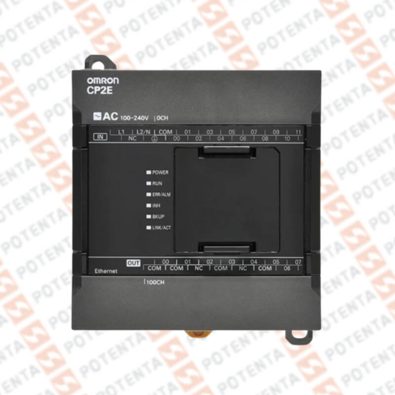 PLC CP2E, 220Vac 12DI, 8DO Rele, 1 slot com/1 puerto Ethernet, Omron