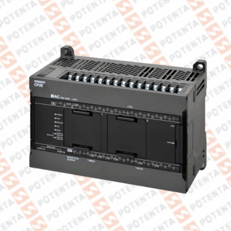 PLC CP2E, 24Vdc 24DI, 16DO Rele, 2 slot com/2 puerto Ethernet, Omron