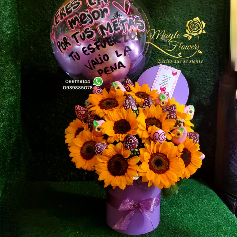 Box Grande con Girasoles y Fresas