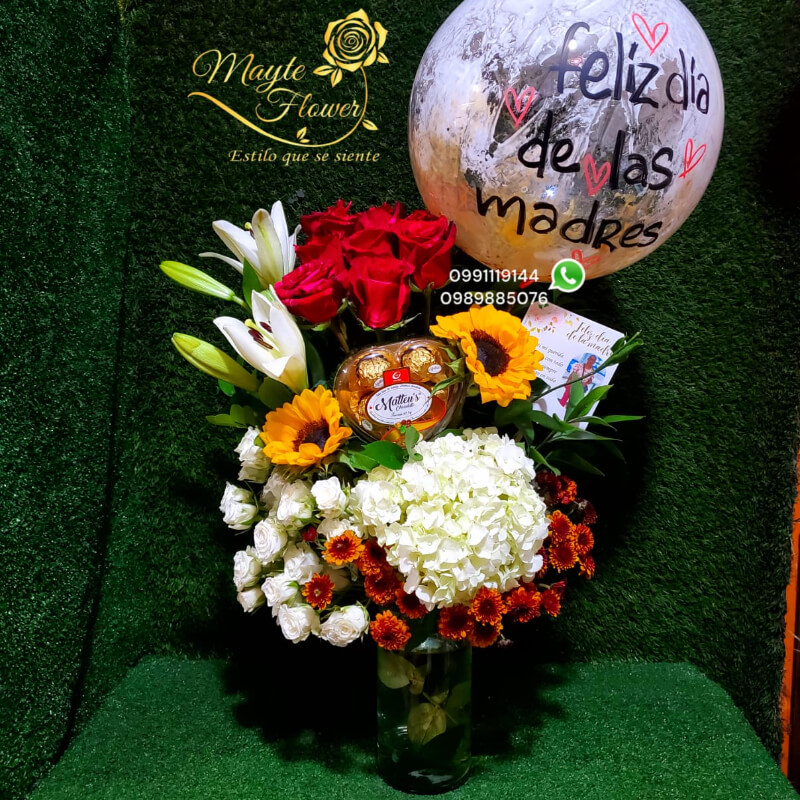 Velon Grande con Hortencias, Mini rosas