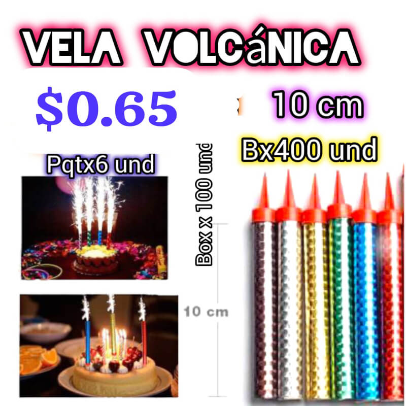 VELA VOLCANICA 10 CM