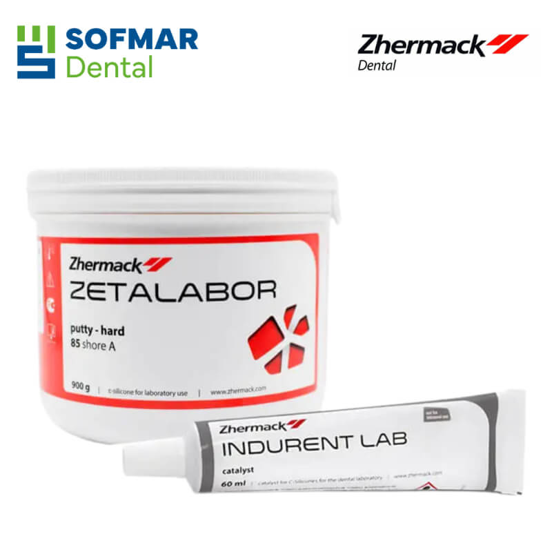 Zetalabor 900g + Indurent LAB 60ml | Silicona de Condensación para Prótesis y Contramuflas | Zhermack | Depósito Dental Sofmar