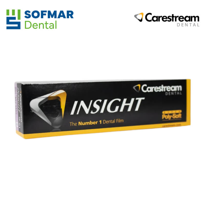 Radiografia Película Periapical Infantil Carestream Insight IP-01 | Velocidad E | Empaque Softopac | Depósito Dental Sofmar Con 100 pzas