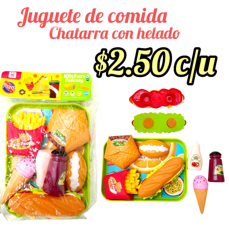 JUGUETE DE COMIDA CHATARRA CON HELADO