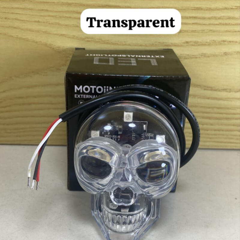 faro de calavera para moto transparente