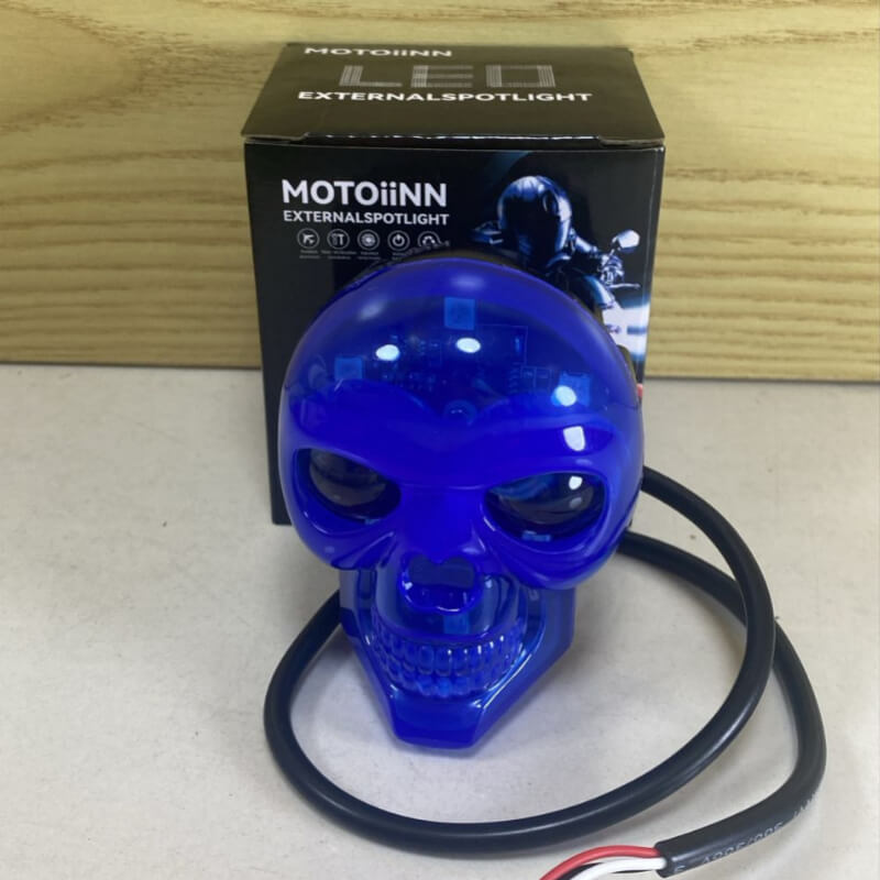 faro de calavera para moto BLUE