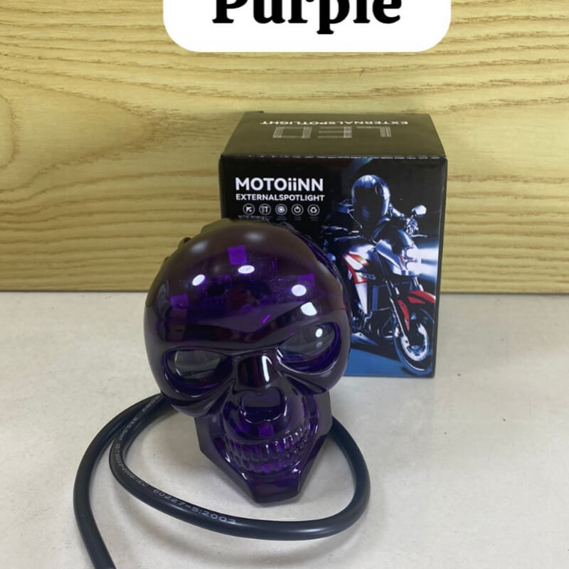 faro de calavera para moto PURPLE
