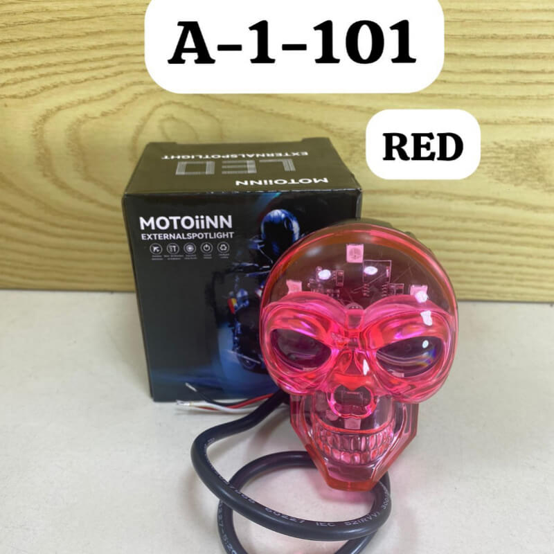faro de calavera para moto RED