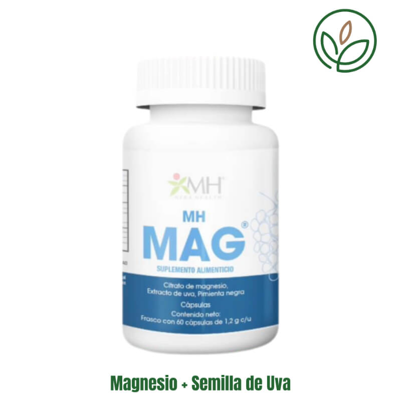 Magnesio + Semilla de Uva 60 cápsulas – Anti-estrés, sueño profundo y piel firme | Natural Santa Isabel