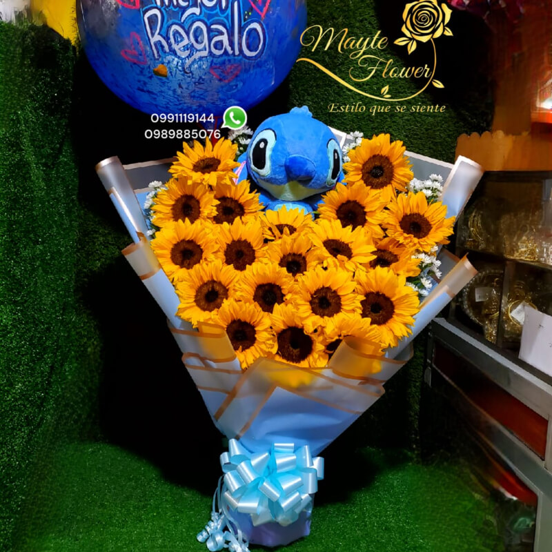 Buchon con Girasoles y Peluche