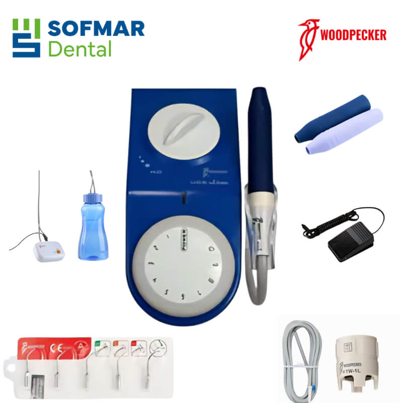 Cavitron Escariador Ultrasónico Woodpecker J2 LED + Sistema de Agua AT | Precisión, Luz y Potencia | Depósito Dental Sofmar