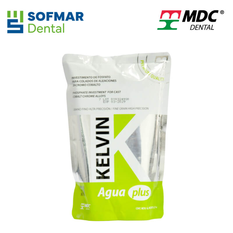 Investimento Dental Kelvin Agua Plus 1kg – Alta Precisión para Cromo-Cobalto y Modelado Removible | Depósito Dental Sofmar
