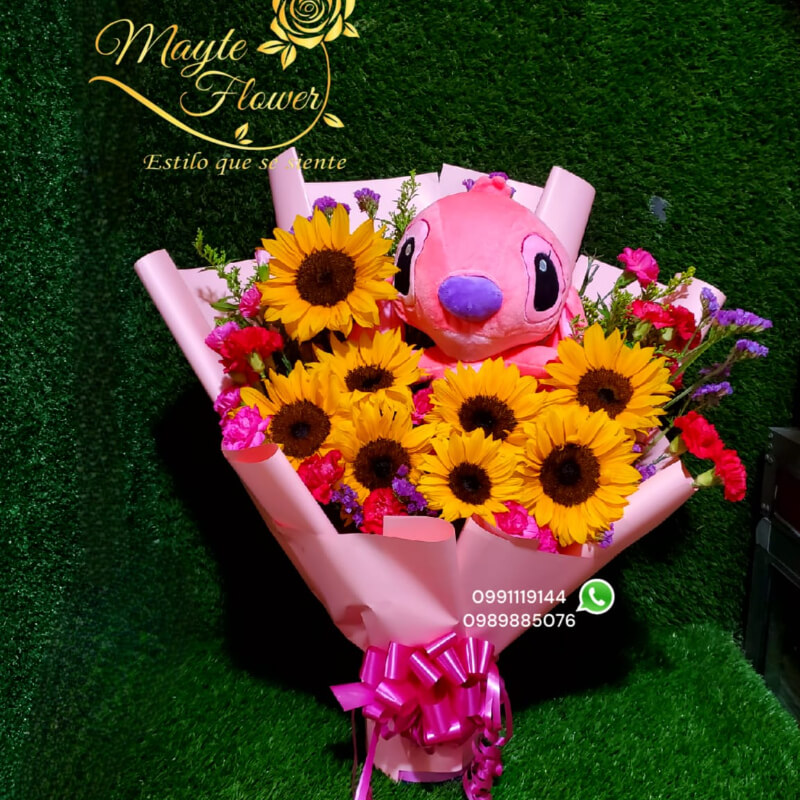 Buchon de Girasoles Mediano con Peluche