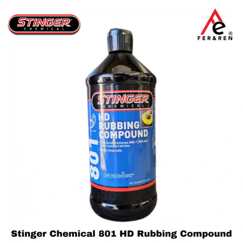 Stinger Chemical 801 HD Rubbing Compound – Corte Agresivo Profesional para Corrección de Pintura (Remueve hasta grano 800) | 946 mL | Body Shop Safe