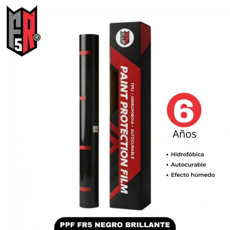 PPF FR5 Negro Brillante V6 por Rollo | 6 Años de Protección Hidrofóbica | Acabado Piano Black Premium – Fer&Ren
