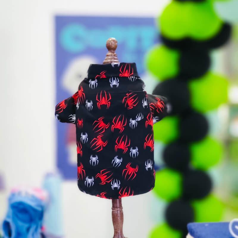 CAMISA NEGRA DE SPIDERMAN NEGRA CON ROJO Y BLANCO XS/S