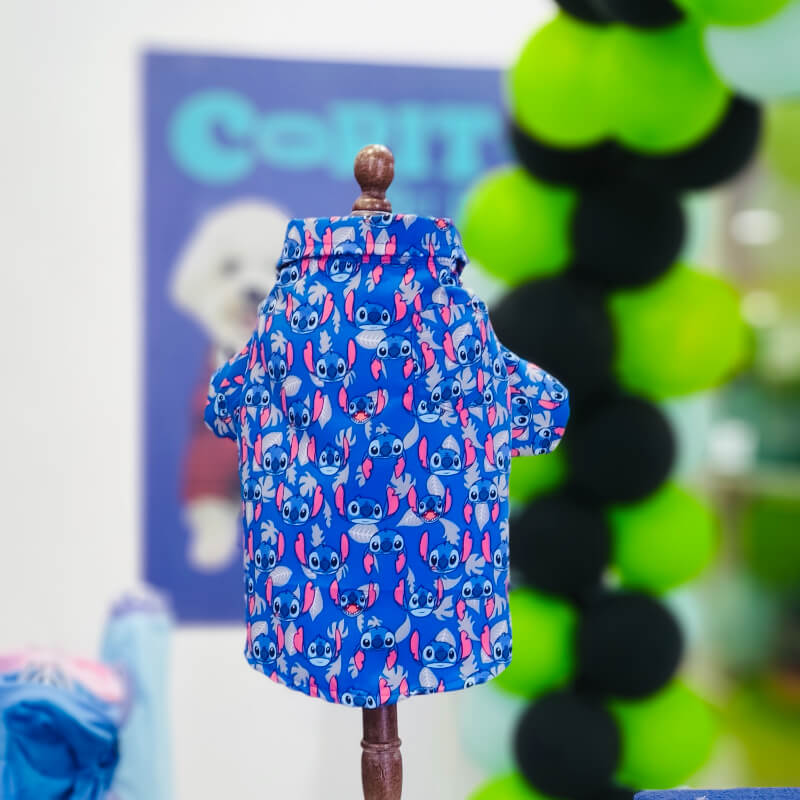 CAMISA DE STITCH AZUL PARA PERRITO Y GATITO XS/S