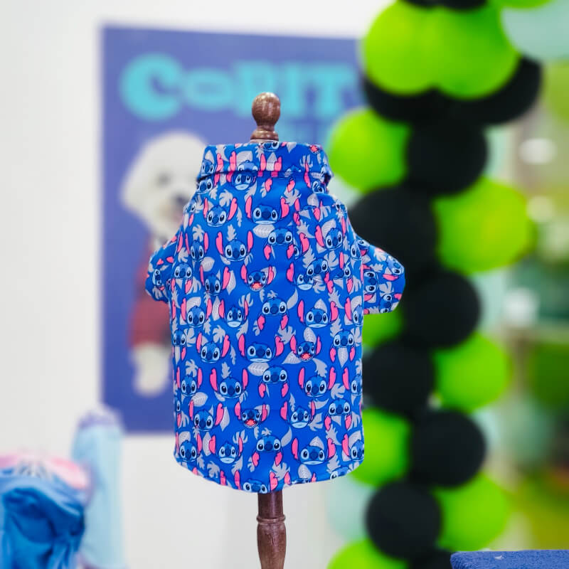 CAMISA DE STITCH AZUL PARA PERRITO Y GATITO XXXS/XXS