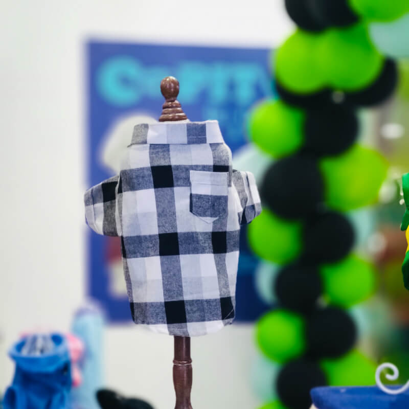 CAMISA TIPO LEÑADOR NEGRO CON BLANCO XXXS/XXS