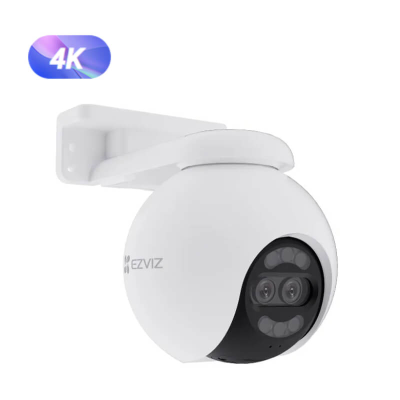 H80X EZVIZ 4K PAN TILT , DOBLE LENTE COLOR NIGHT VISION LENTE 4MM , AUDIO DOBLE VIA