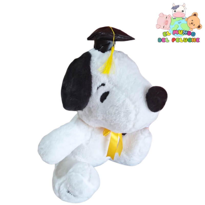 Snoopy Graduación #3 | Edición Peludita con Birrete 35x18 cm | El Mundo del Peluche