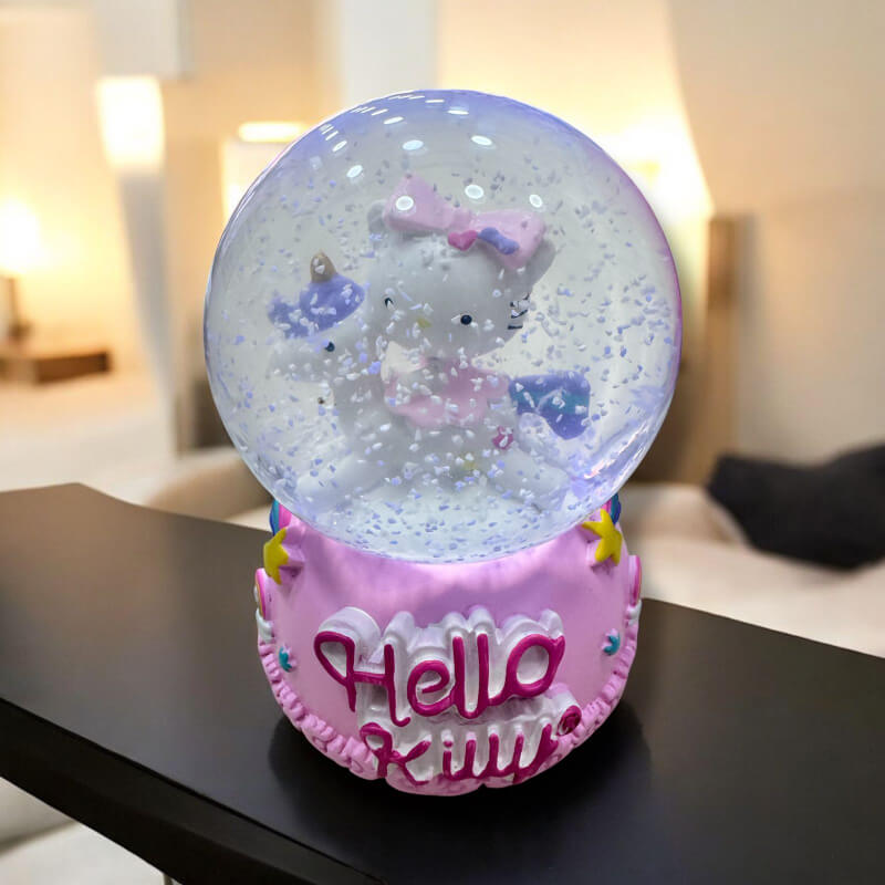 Esfera de Nieve Hello Kitty 80mm con Música - Regalo Mágico