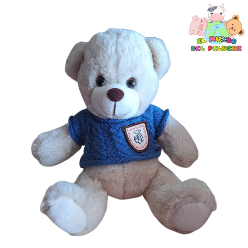 Osito de Peluche con Suéter | Diseño Clásico en Colores Surtidos | 10x20 cm | El Mundo del Peluche