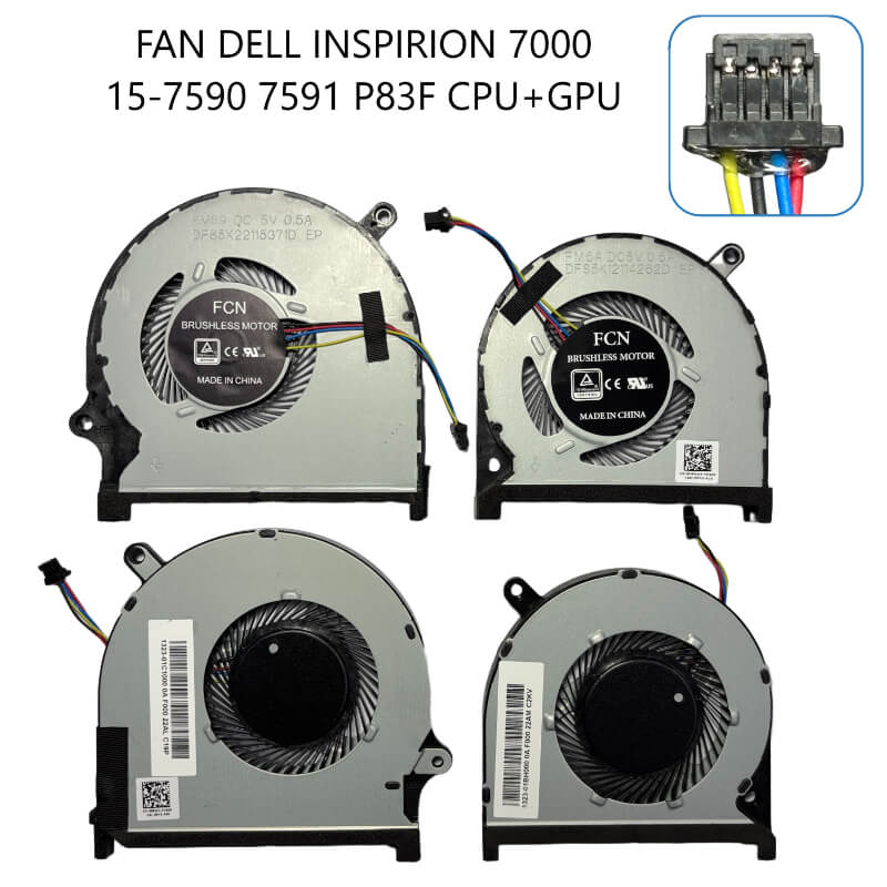 FAN DELL insprion 7000 15-7590 7591 P83F CPU+GPU