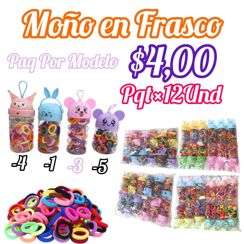 MOÑO EN FRASCO PQT X 12 UND