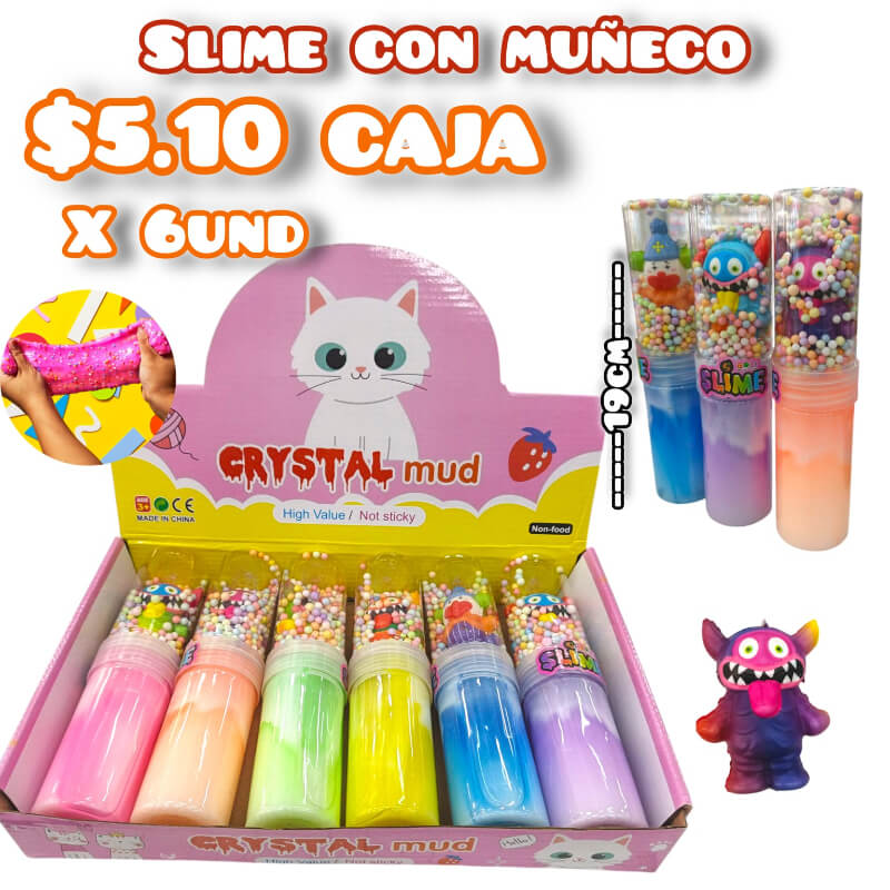 SLIME CON MUÑECO CAJA X 6 UND
