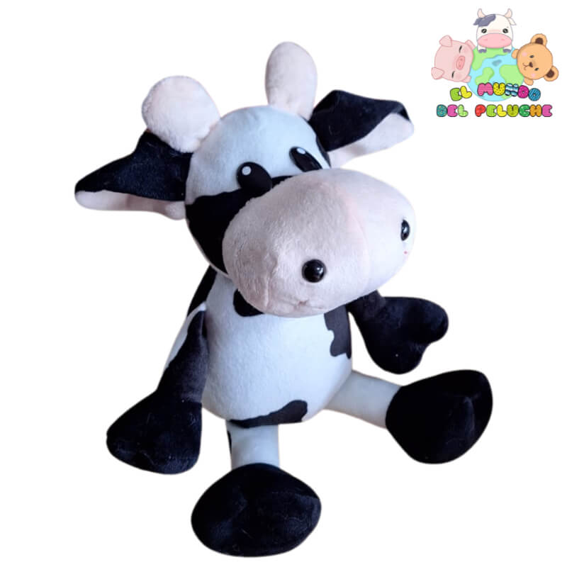 Peluche Vaca Lola Chica | Diseño Clásico Granja | 28x11 cm | El Mundo del Peluche