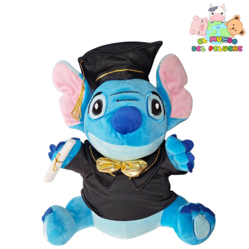 Peluche Stitch Graduado | Diseño con Toga y Diploma | 30x19 cm | El Mundo del Peluche