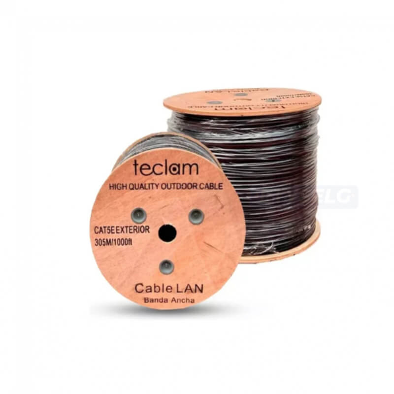 Cable UTP Cat5 exterior Negro CCA 70/30 | 305 m TECLAM