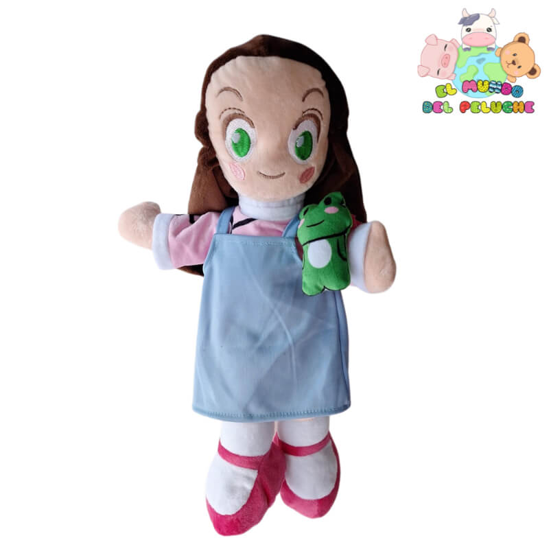 Muñeca Lara Campos con Ranita René | Diseño Tierno y Original | 11x40 cm | El Mundo del Peluche
