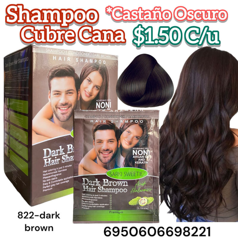 SHAMPOO CUBRE CANA CASTAÑO OSCURO