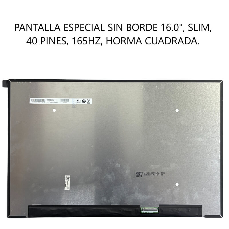 PANTALLA ESPECIAL SIN BORDE 16.0 SLIM 40P 165HZ CUADRADAS