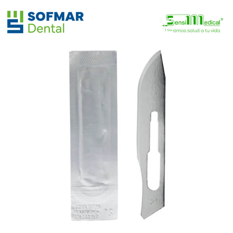 Hoja de Bisturi #21 SENSIMEDICAL | Acero al Carbón | Estéril por Radiación Gamma | Por Pieza | Depósito Dental Sofmar